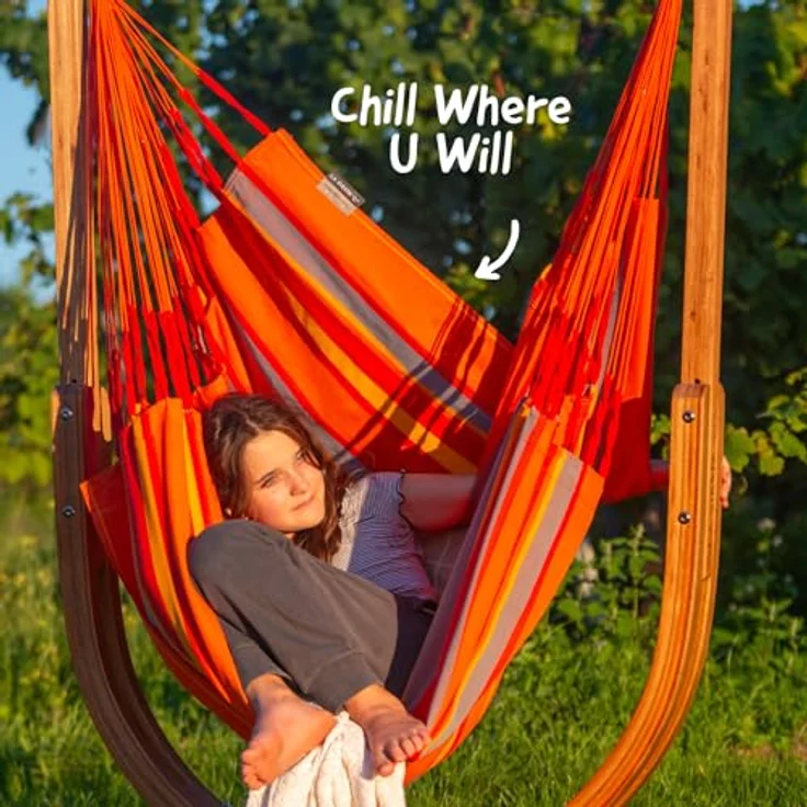 Udine Outdoor Toucan - Hängesessel Outdoor mit Gestell aus FSC™-zertifiziertem Eukalyptus Rot – Bild 7