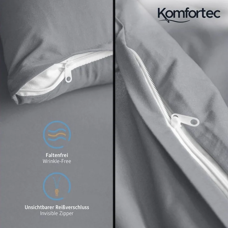 Komfortec Bettwäsche Premium, 135 x 200 bis 220 x 240 cm, 6 verschiedene Größen zur Auswahl, gebürstet 100% Mikrofaser, 4 teilig, Superweiches Bettwäsche-Set, Knitterfrei, Atmungsaktiv – Bild 4