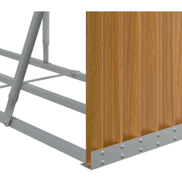 vidaXL Kaminholzunterstand Holzoptik 234x45x100 cm Verzinkter Stahl 364585 – Bild 5