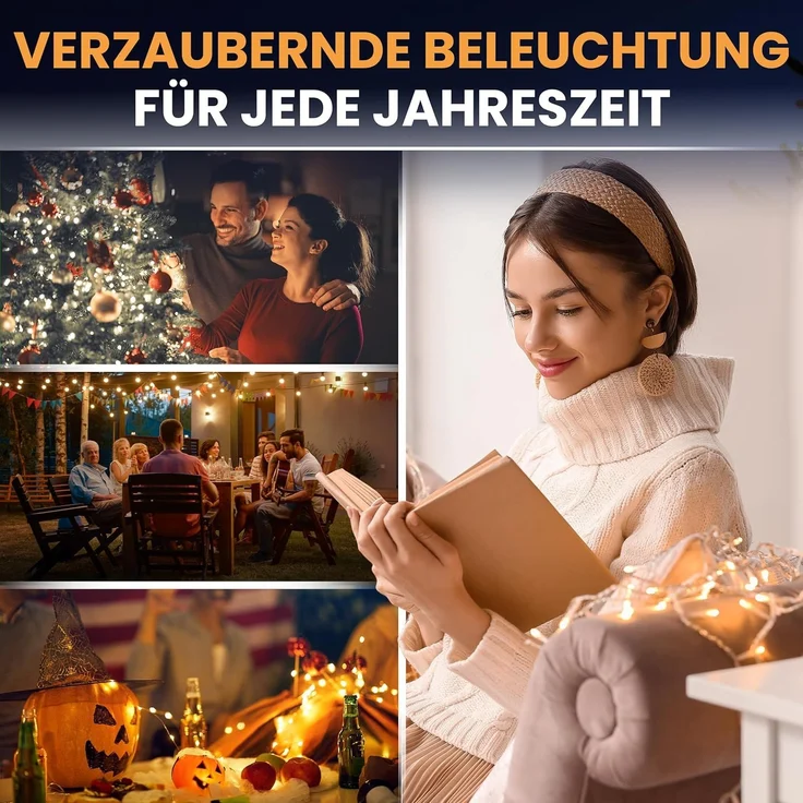 Gartenpirat LED-Lichterkette Eisregen mit Flashing-Effekt Weihnachtsdeko für außen mit Timer – Bild 6