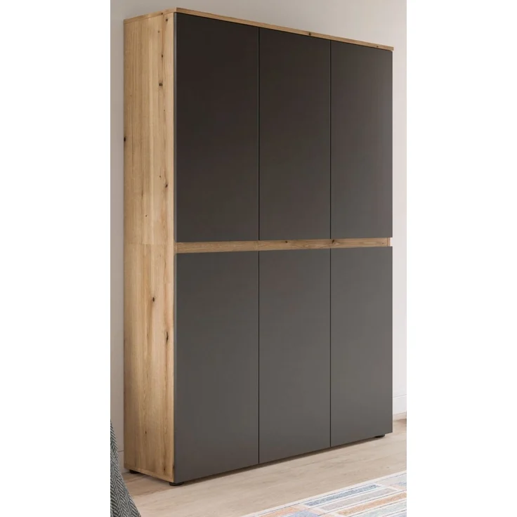 Mehrzweckschrank Assino in grau und Eiche 105x175 cm – Bild 4