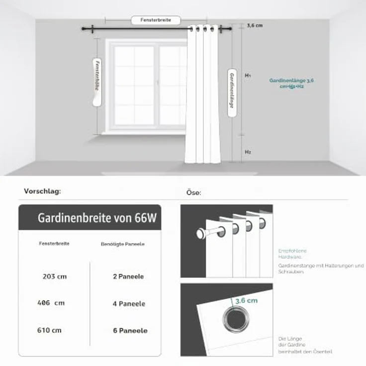Deconovo Vorhänge Blickdicht Vorhang Lärmschutz 2er Set H 229 x B 168 cm Dunkelgrau, Schlafzimmer Gardinen mit ösen – Bild 5