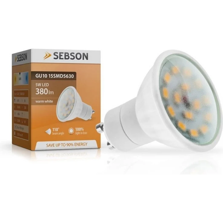 SEBSON LED-Leuchtmittel LED Lampe GU10 warmweiß 5W Strahler 230V Leuchtmittel, GU10, 10 St, Warmweiß, Einbaustrahler 230V – Bild 1
