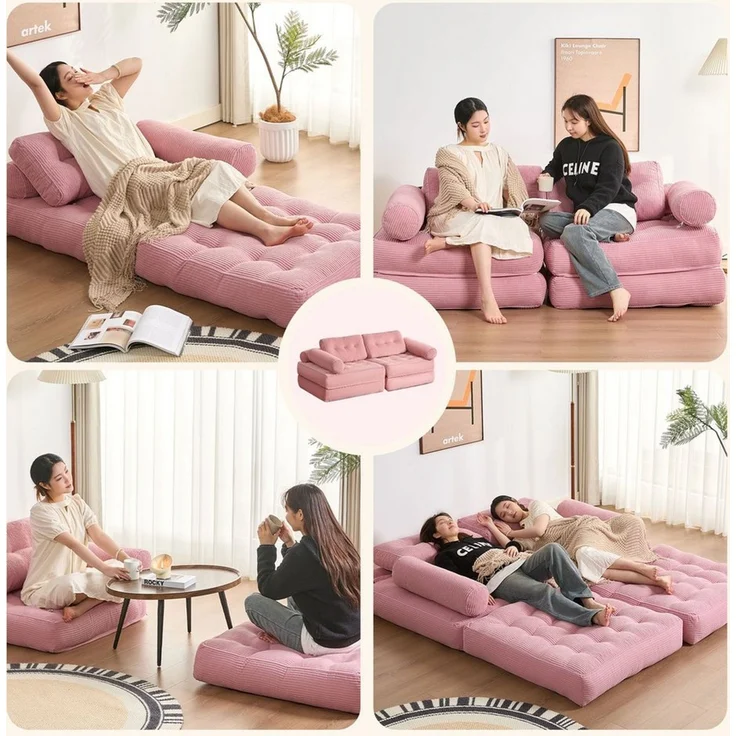 LITBIRD Schlafsofa faltbar, 4-in-1 Multifunktionssofa, Sitzsack-Sofa, Relaxsessel, 1 Teile, Spielsofa & Gästebett für kleine Räume – Bild 3