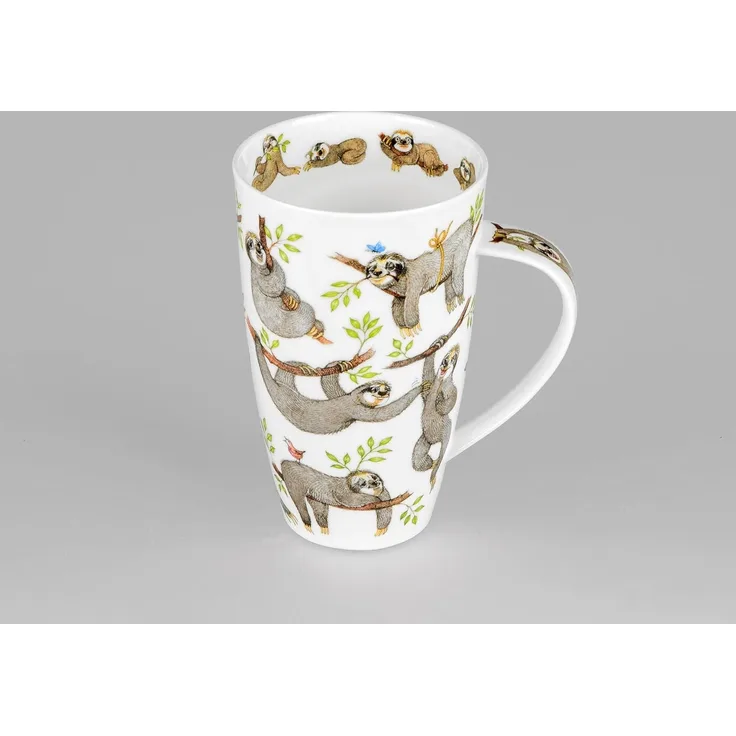 DUNOON Becher Henley It's a Sloths Live Faultiere 600 ml Bone China Kaffeetasse - 15cm Teetasse 0,6l Hochwertige Porzellantasse Elegantes modernes Design Spülmaschinenfest Geschenk