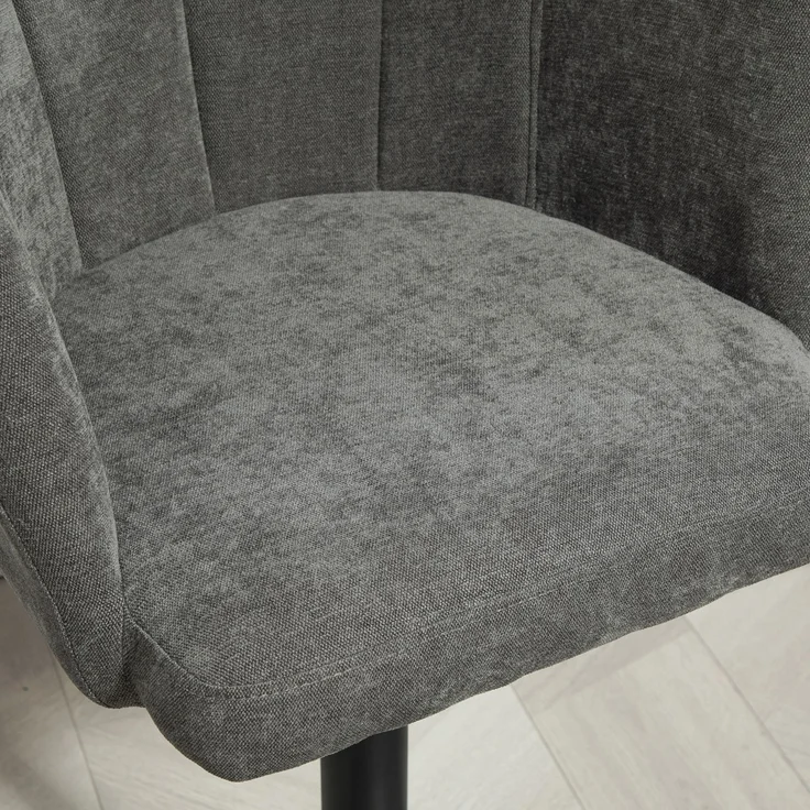 2er-Set Barhocker, Bistrohocker mit Fußstütze, Drehbar Barstuhl, Höhenverstellbar Küchenhocker mit Leinenbezug, für Wohnzimmer, Esszimmer, Dunkelgrau--Dunkelgrau--59x53x110cm--YOUDENOVA – Bild 8