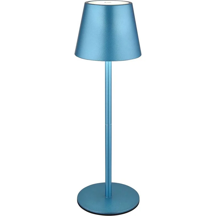 LED Tischlampe, blau, Akku, Touchdimmer, Flaschenaufsatz – Bild 6