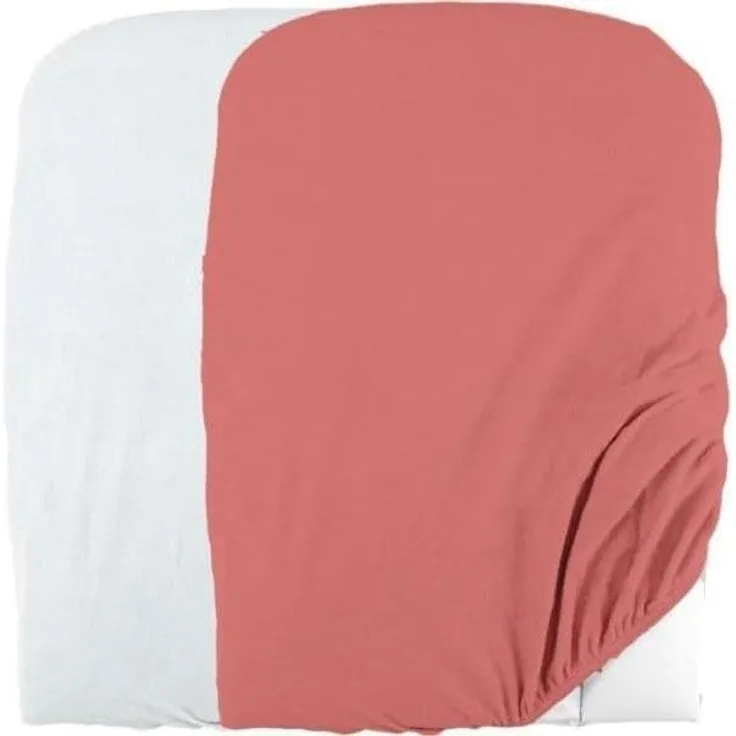 Domiva Set mit 2 Wickelauflagenbezügen – 50x75 cm – Polycotton-Schwamm – Weiß/Terrakotta