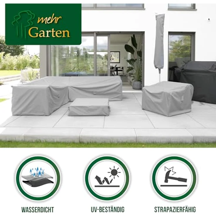 mehr Garten Gartenmöbel-Schutzhülle Premium, Lounge Abdeckung L-Form I Abdeckung Gartenmöbel Winterfest I Gartenmöb – Bild 4