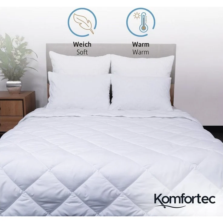 Komfortec Kunstfaserbettdecke,Bettdecken für Sommer und Winter, Ganzjahresdecke, Füllung: Polyester, Bezug: Mikrofaser, 135x200 cm, 155x220 cm und weiteren Größen, allergiker geeignet – Bild 2