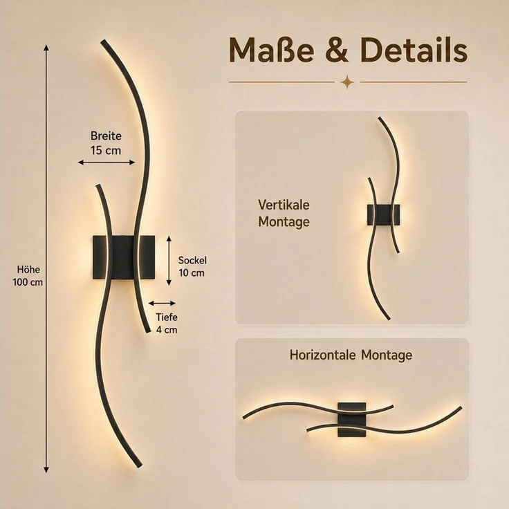 Lapamax LED Wandleuchte Akku Wandleuchte Innen, Dimmable, 3000K-6500K, LED, 3 Lichtfarben, für Wohnzimmer Schlafzimmer Flur Treppen – Bild 4