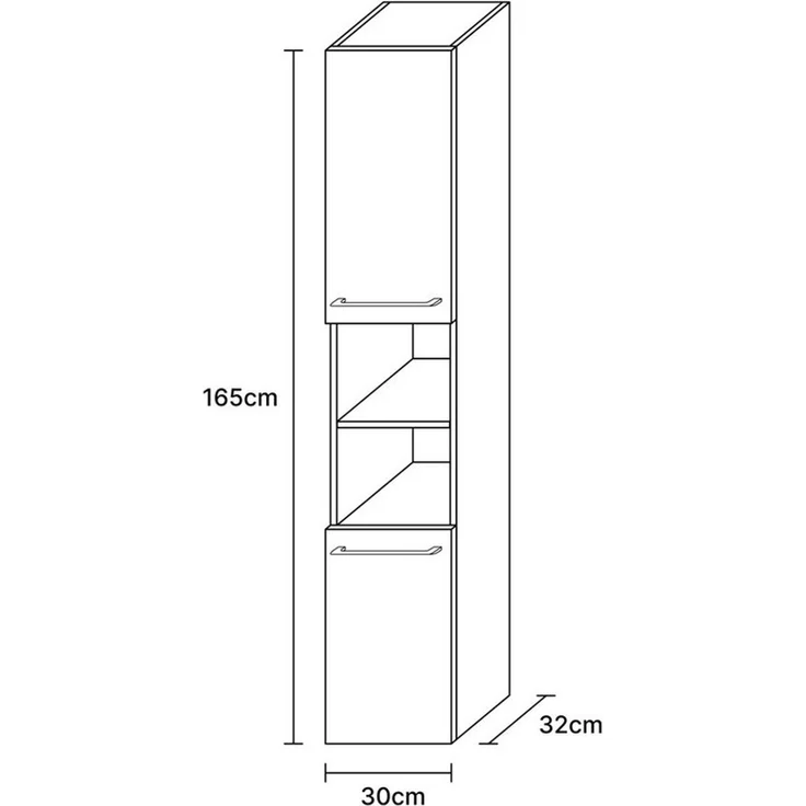 Planetmöbel Hochschrank LUX Hochschrank Gold Eiche / Anthrazit 30 cm – Bild 3