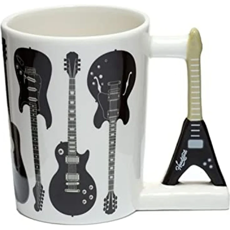 Puckator Tasse Metal Gitarre Kaffeebecher mit E-Gitarre als Griff – Bild 2