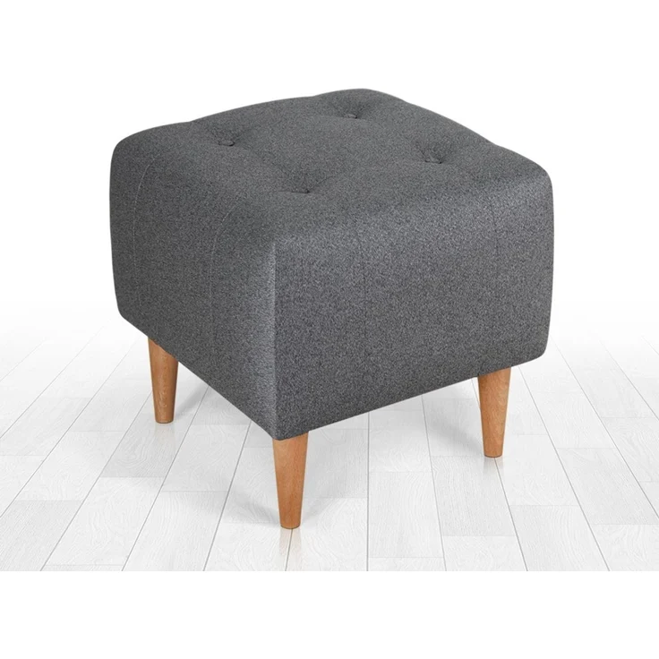 Hanah Home 'Tomp - Grey' Pouffe, Grau, 43 x 43 x 43 cm – Bild 1