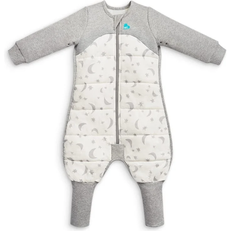 Love To Dream Schlafsack mit Füßen, 6-12 Monate, integrierte Steppdecke für kühle Temperaturen (16-20°C), statt Bettdecke, Schlafanzug Baby Winter, Babyschlafsack, Weiß – Bild 1