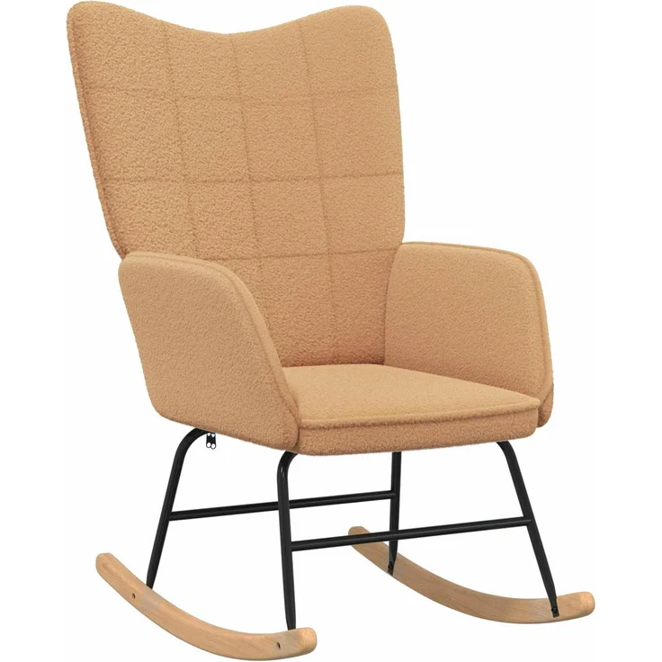 vidaXL Schaukelstuhl Beige Sherpa-Stoff 42001788 – Bild 2