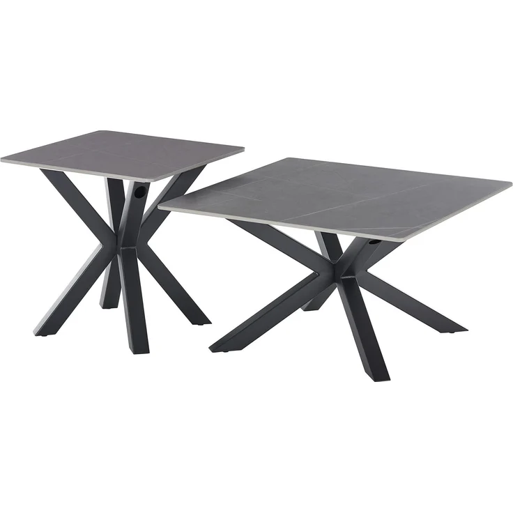 Couchtisch >Janin< in grau, schwarz, Keramik, Metall - 55x55x55cm (BxHxT) – Bild 8
