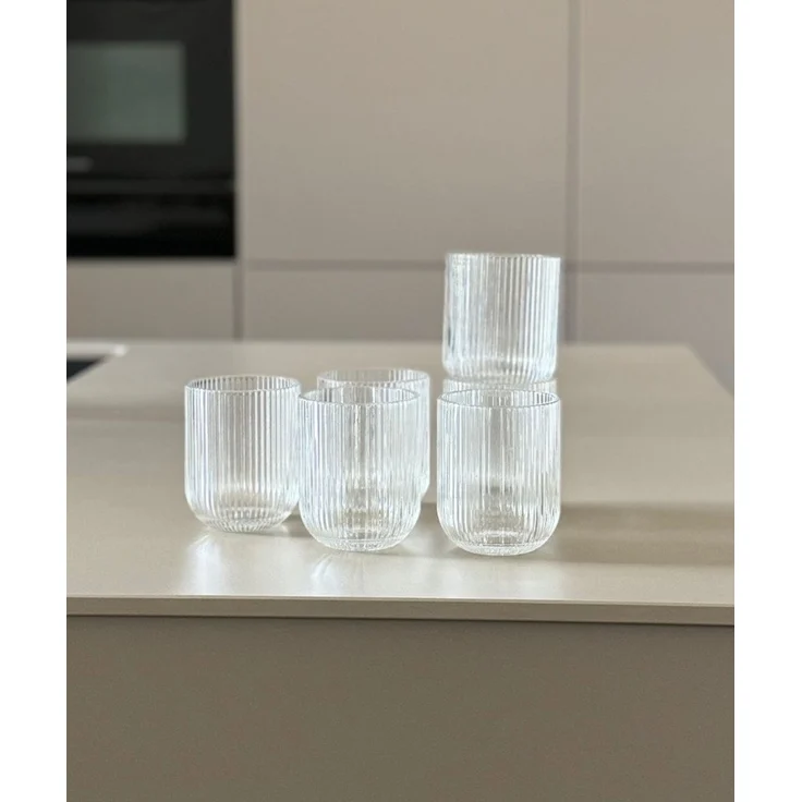 Zoha Gläser-Set Relief Crystal Glas Set - Latte Macchiato Tee Softdrink, 12-tlg, Glas, Hitzebeständig - verschiedene Größen – Bild 3