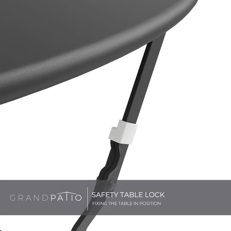 Grand patio Bistro Set 3 Stück Premium Stahl Klappbar Schwarz – Bild 7
