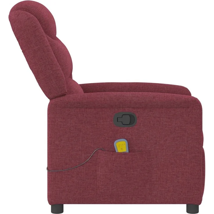 vidaXL Massagesessel Weinrot Stoff 4015609 – Bild 4