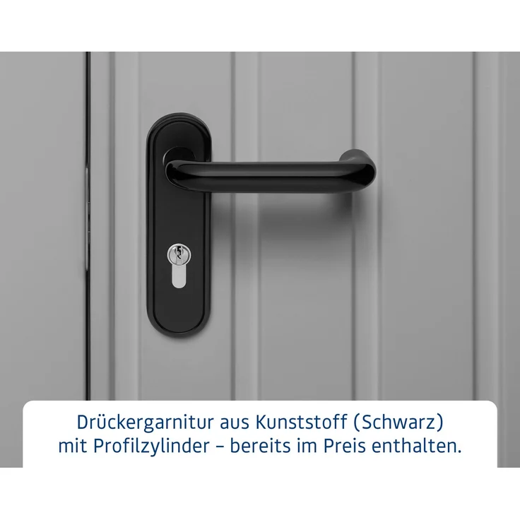 Hörmann Ecostar Metall-Gerätehaus "Euroline Trend" mit Flachdach EFD 14, graualuminium, 310 x 310 cm,1-flüglige Tür – Bild 6