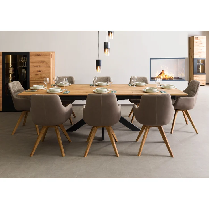 Esstisch verlängerbar Wildeiche 200-285x100 natur geölt KITZBÜHEL #12 – Bild 2