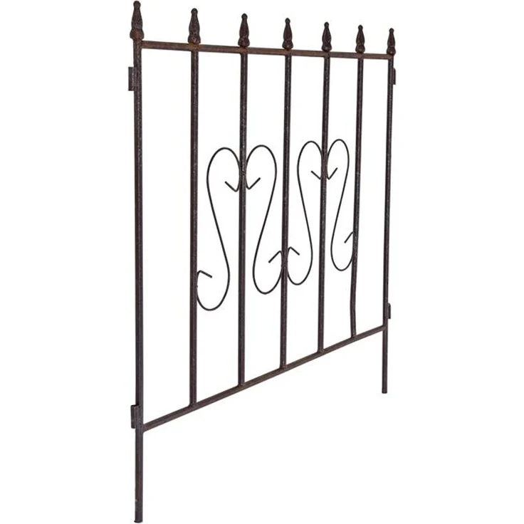 Schmuckzaun Metallzaun Gartenzaun 72x67 cm Zaunelemente 2er Set erweiterbar Rost – Bild 9