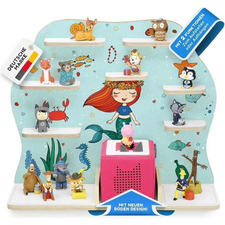 stadtecken Kinderregal Meerjungfrau grün, Regal für die Toniebox und ca. 50 Tonies