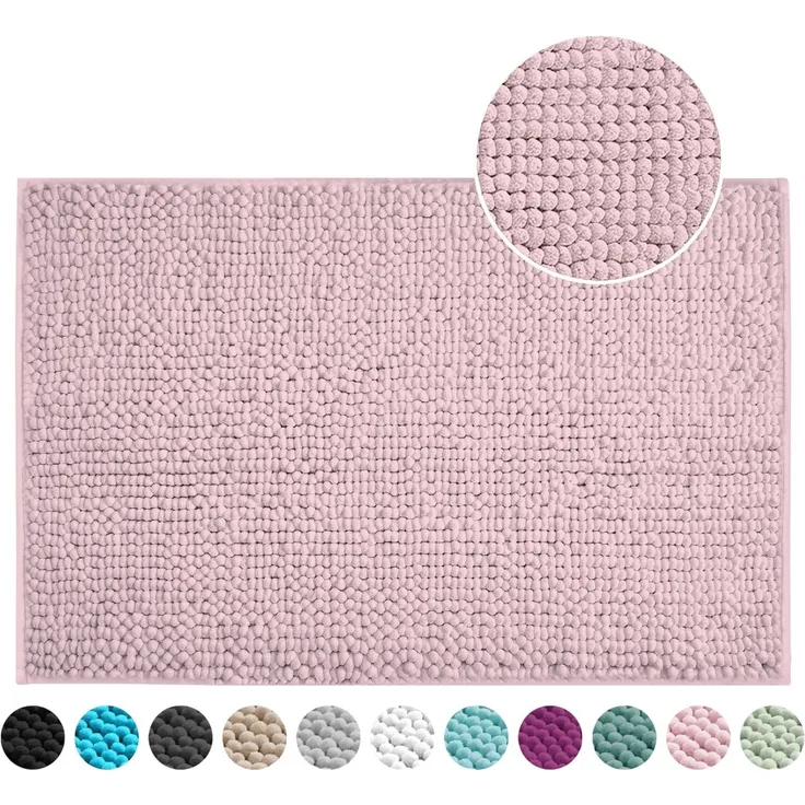 OTTO home Badematte Vanessa Chenille, Standard & Premium, 15mm oder 20mm, auch als 2er Set, rutschhemmend beschichtet, schnell trocknend, strapazierfähig, fußbodenheizungsgeeignet, Polyester, rechteckig, Uni Farben, besonders weich, flauschig, Badvorleger