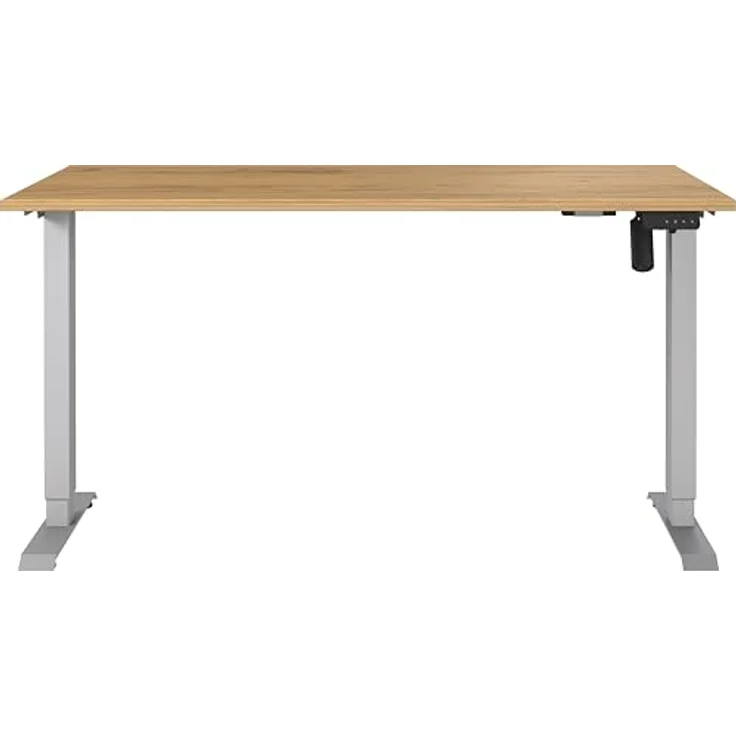 Germania Schreibtisch 8023-641, in Navarra-Eiche-Nb./Silber, elektr. höhenverstellbar, 140 x 119 x 80 cm (BxHxT) – Bild 4