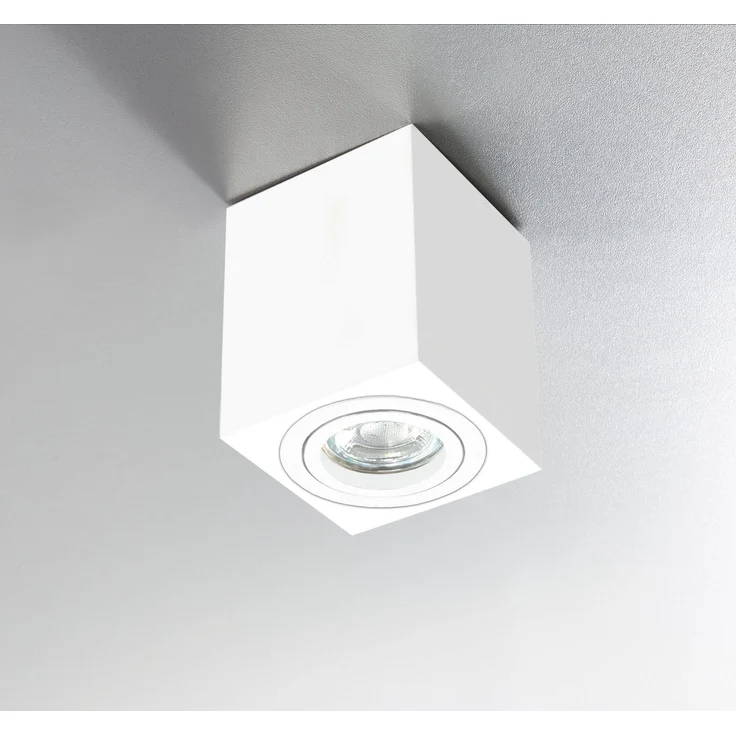 Heitronic Nr. 500738-HE Aufbauleuchte ADL8001 Eckig schwenkbar weiß GU10 – Bild 1