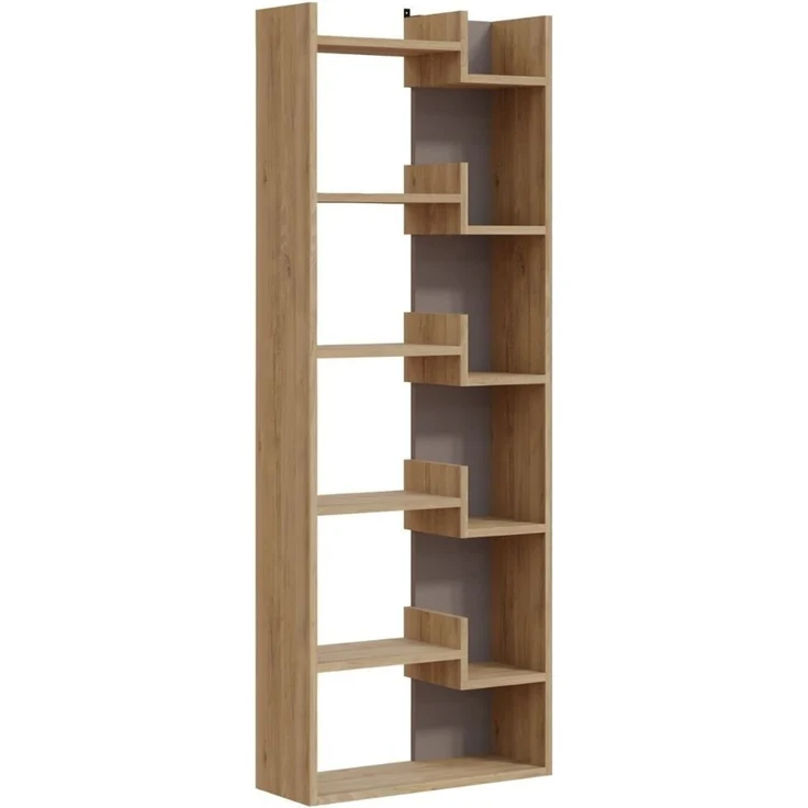 Calicosy 'KLAPO' Design Regal 6 Ebenen H162,4 cm - Helles Holz – Bild 1