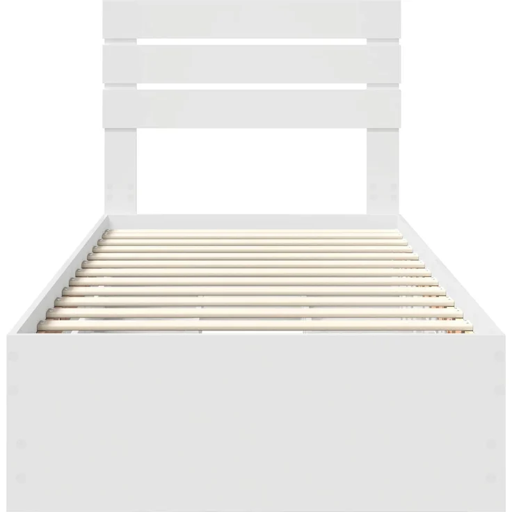 vidaXL Bettrahmen mit Schubladen Weiß 90x200 cm Ingenieurs Holz 3411534 – Bild 7