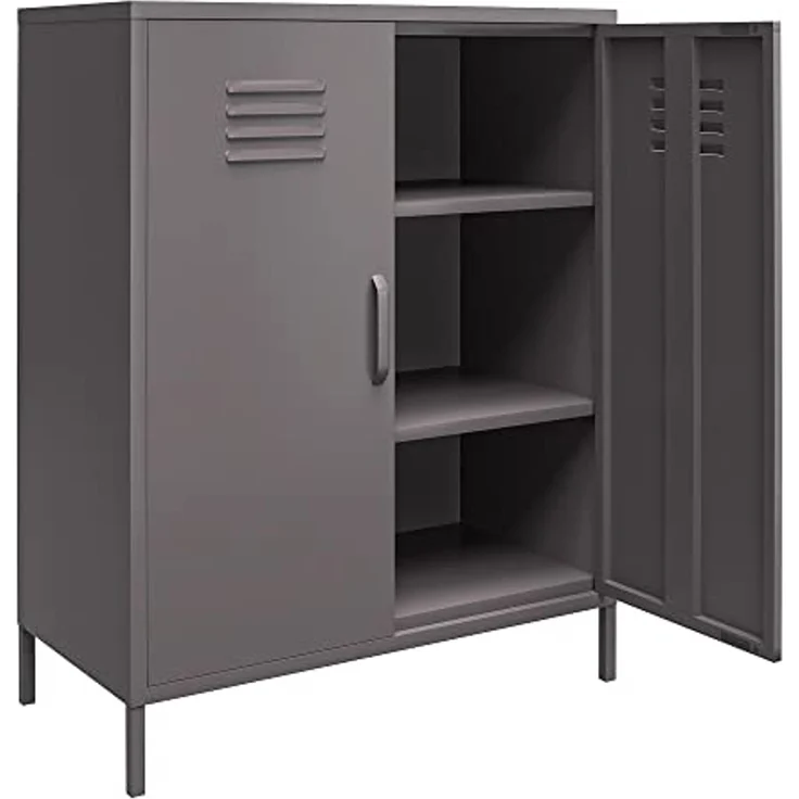 loft24 Mehrzweckschrank Bradford Spind Schrank aus Metall, 2 Türen – Bild 4