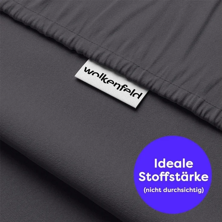 Wolkenfeld Spannbettlaken 100% Baumwolle - Superweiches Bettlaken für Matratzen von 5 bis 20cm, Jersey, Gummizug: rundum, (1 Stück), Rutschfest & Blickdicht - 90x200, 140x200, 160x200, 180x200 200x200 – Bild 3