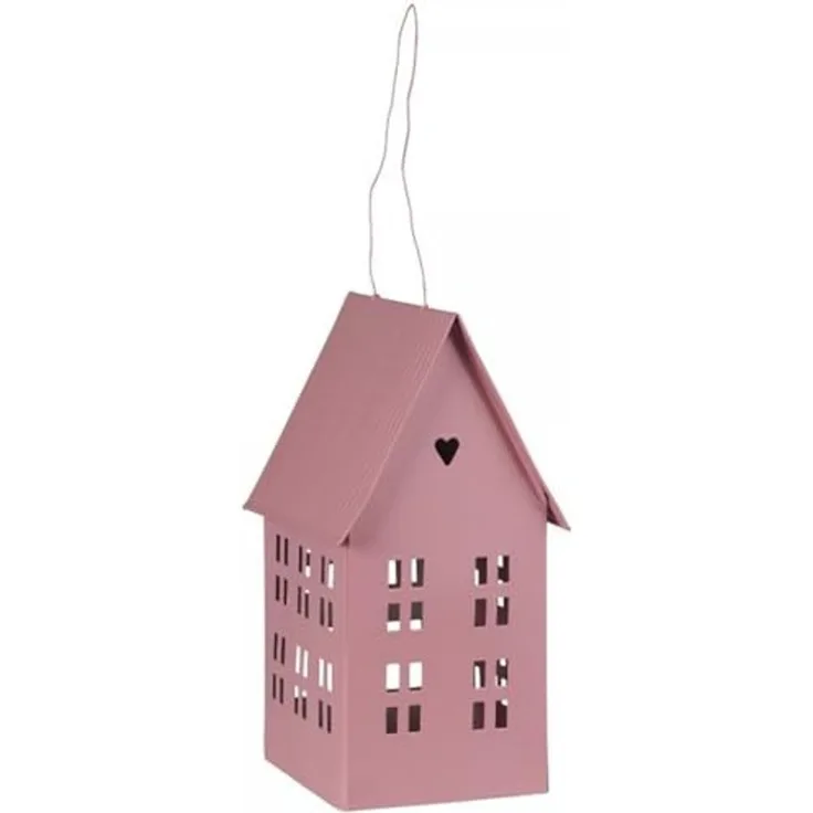 Ib Laursen - Lichterhaus Teelichthaus Windlicht Haus Garten Pink 90145-65