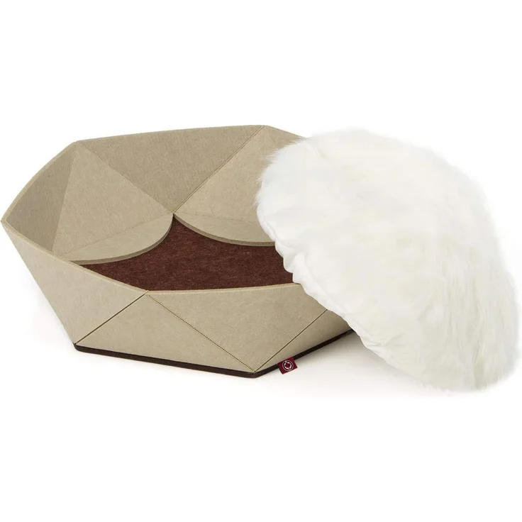 Canadian Cat Company Tierbett Katzenbett Zoey aus Filz, braun/beige, Filzkorb, Haustierbett für Katzen, ca. 65 x 65 x 16 cm – Bild 4