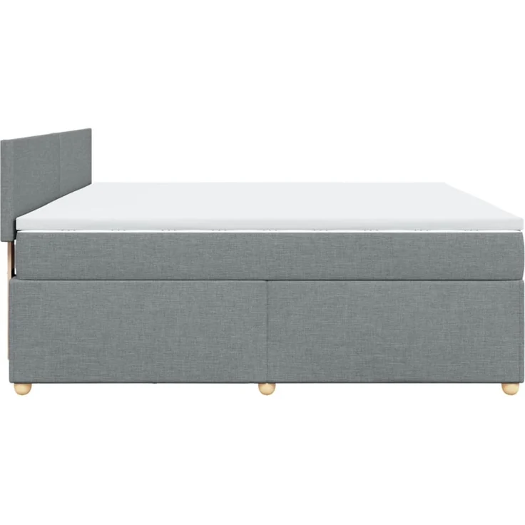 vidaXL Boxspringbett mit Matratze Hellgrau 180x200 cm Stoff 3289052 – Bild 7