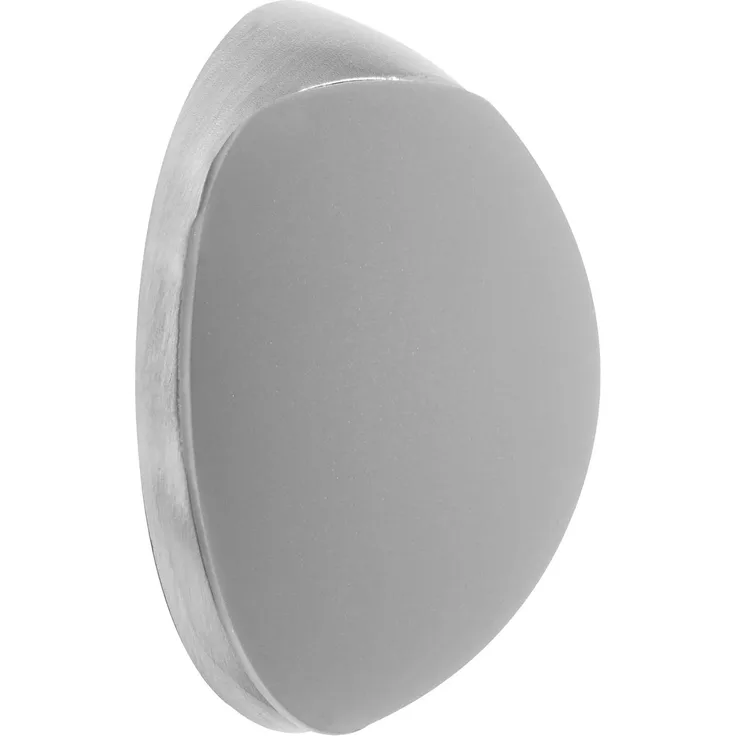 WAGNER Design-Wand-Türstopper SCREW OR GLUE/Schrauben oder Kleben - Durchmesser Ø 40x15 mm, Metall gebürstet, Edelstahloptik, thermoplastischer Kautschuk, grau, Designpreis - 15513211