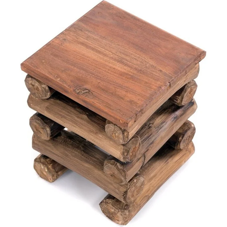 DESIGN DELIGHTS Hocker HOCKER "BLOCK 38", 30x30x39cm (BxTxH), Altholz Holz massiv, Sitzhock – Bild 2