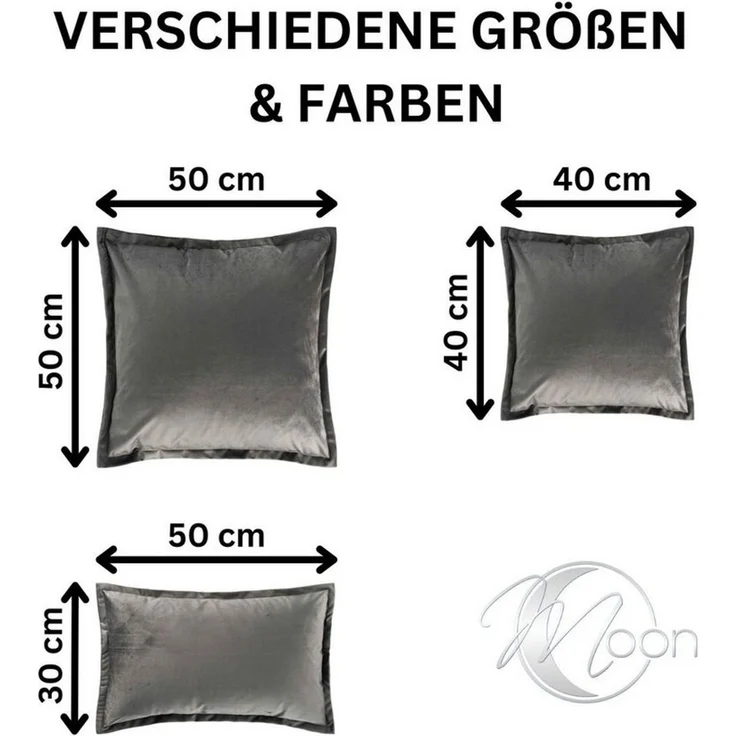 MOON Heimtextilien Kissenhülle 2er Pack 40x40 cm Kissenbezug edle Samt Optik Moon Flora – Bild 4