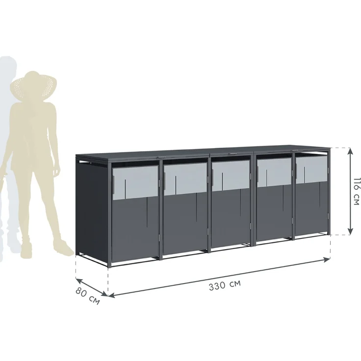 Westmann Tonus 5 | Metall Mülltonnenbox 5er | – Bild 5