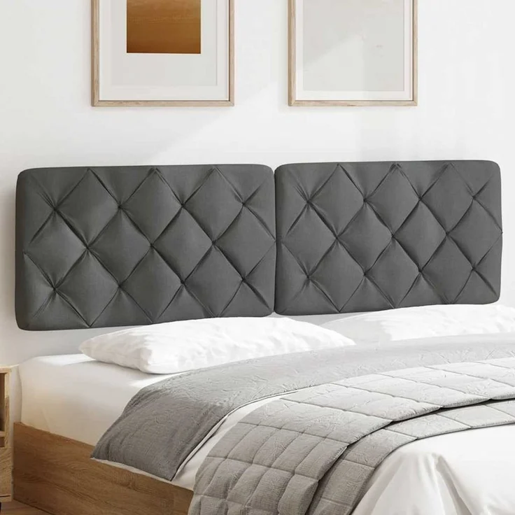 vidaXL Bett Kopfteil-Kissen Dunkelgrau 180 cm Stoff (1-tlg) – Bild 3
