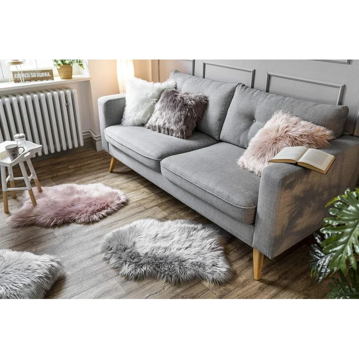 Andiamo Fellteppich Ovium, fellförmig, Höhe: 60 mm, Kunstfell, Größe 55x80 cm, weicher & flauschiger Hochflor – Bild 2