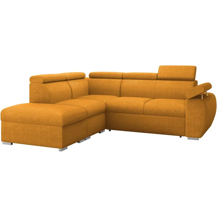 Ecksofa Boston 2RR1P mit Einstellbare Kopfstützen (Farbe: Flow 10, Seite: Links PUFAP+R+1P(65)+2R)