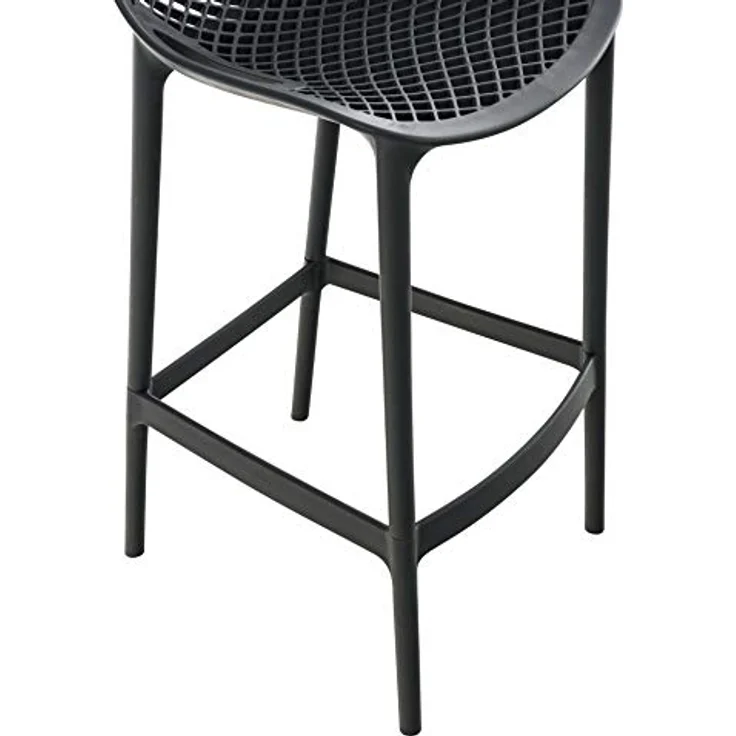 CLP Barhocker Air, Dunkelgrau, ergonomisch, wasserabweisend, 45x105x53 cm, 2er Set für Esszimmer und Garten – Bild 8