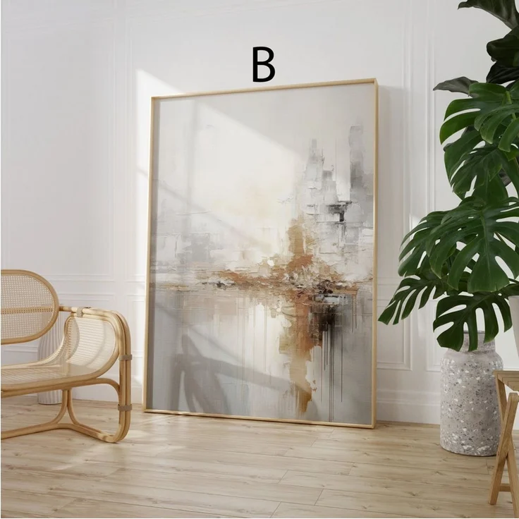 JUSTGOODMOOD Abstrakte Kunst Poster, Beige Gold Marmor Effekt, ohne Rahmen, E, 10 x 15 cm – Bild 4