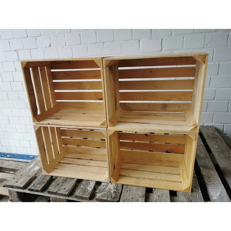 Holzkisten Weinkisten Obstkisten Couchtisch Regal Neu 50 x 40 x 30 cm im 4er SET – Bild 2
