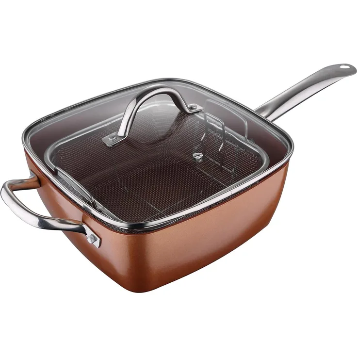 San Ignacio Q2996 Sarten quadratisch 24 x 24 x 9,5 cm c-t Aluminium Induktion Optimum Copper