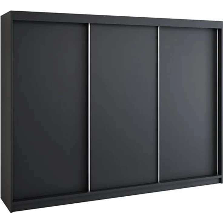 Schwebetürenschrank MERO 3-türig Schrank 200 cm Farbe: Schwarz – Bild 3